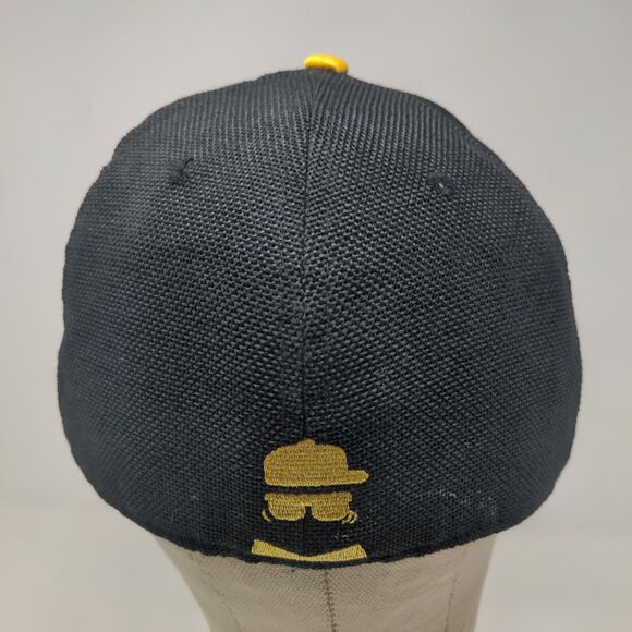 Revolution Men's Fitted Flat Bill Cap Black 100% Hemp Embroidered Logo - Picture 8 of 14